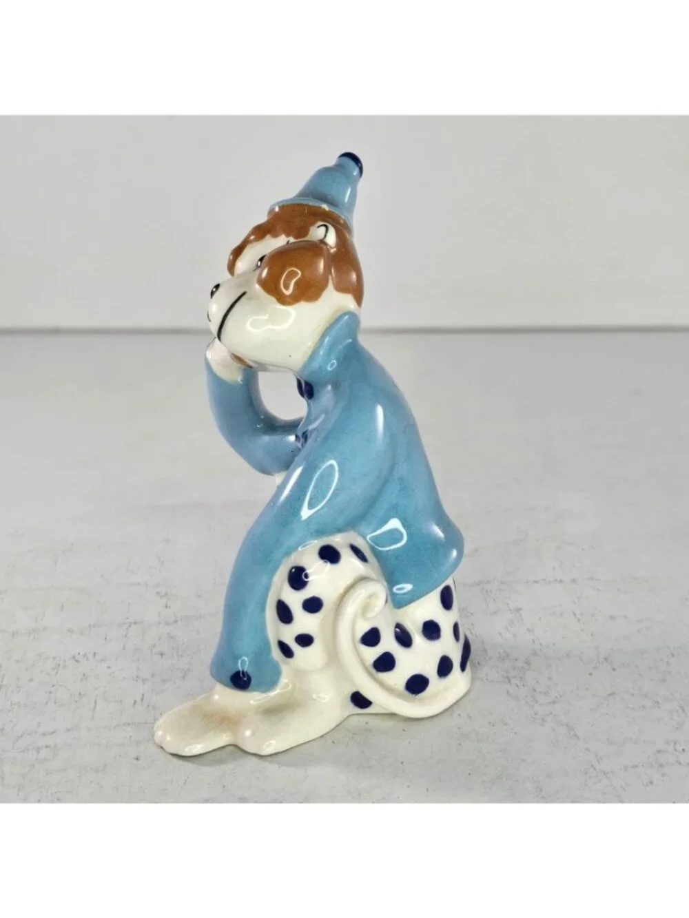 Vintage Kay Finch Circus Monkey Socko Figurine Blue Outfit Hand-Painted